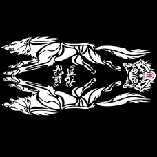 2 PCS/Set D-218 Wolf Totem Pattern Car Modified Decorative Sticker(White)