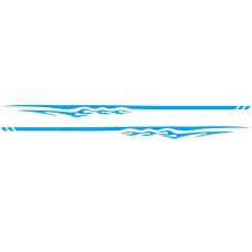 2 ПК/набор D-280 Plame Streak Pettlem Pattern Car Modified Decorative Sticker (Blue)