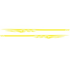 2 PCS/Set D-280 Flame Streak Pattern Car Modified Decorative Sticker(Yellow)