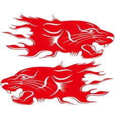 2 ПК/набор D-417 Lion Pattern Modied Decorative Decorative Sticker (красный)