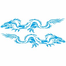 2 ПК/набор D-418 Dragon Totem Totem Pattern Care Modified Decorative Sticker (Blue)