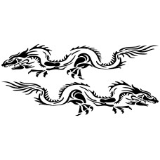 2 ПК/набор D-418 Dragon Totem Totem Pattern Pattern Car Modified Decorative Sticker (Black)