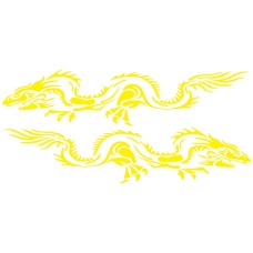 2 ПК/набор D-418 Dragon Totem Totem Pattern Pattern Car Modified Decorative Sticker (желтый)