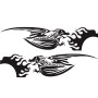 2 ПК/набор D-489 Огненной дышащий Dragon Pattern Modified Decorative Sticker (Black)