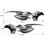 2 ПК/набор D-489 Огненной дышащий Dragon Pattern Modified Decorative Sticker (Black)