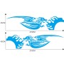 2 ПК/набор D-489 Огненной дышащий Dragon Pattern Modified Decorative Sticker (Blue)