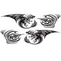 2 ПК/набор D-498 Pterosaur Spitfire Pattern Car Modified Decorative Sticker (черный)