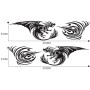 2 ПК/набор D-498 Pterosaur Spitfire Pattern Car Modified Decorative Sticker (черный)