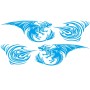 2 ПК/набор D-498 Pterosaur Spitfire Pattern Car Modified Decorative Sticker (Blue)