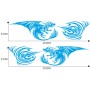 2 ПК/набор D-498 Pterosaur Spitfire Pattern Car Modified Decorative Sticker (Blue)