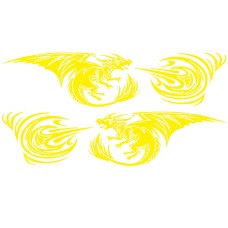 2 ПК/набор D-498 Pterosaur Spitfire Pattern Car Modified Decorative Sticker (желтый)