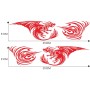 2 ПК/набор D-498 Pterosaur Spitfire Pattern Car Modified Decorative Sticker (красный)