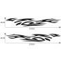 2 ПК/набор D-521 Fire Totem Pattern Modied Decorative Decorative Sitcle (Black)