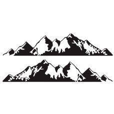 2 ПК/набор D-750 Mountain Pattern Modified Decorative Sticker (Black)