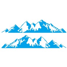 2 ПК/набор D-750 Mountain Pattern Modified Decorative Sticker (Blue)