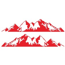 2 ПК/набор D-750 Mountain Pattern Modified Decorative Sticker (красный)