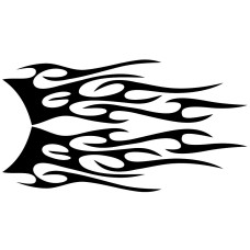 2 ПК/набор D-751 Flame Pattern Modified Decorative Decorative Sticker (Black)