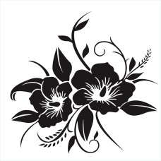 D-798 Flowers Bloom Pattern Car Modified Decorative Sticker(Black)