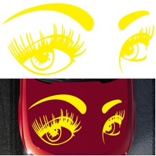 D-821 Beauty Eyes Pattern Car Modified Decorative Sticker(Yellow)