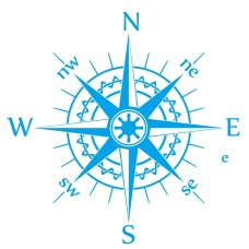 D-863 Compass Pattern Car Modified Decorative Sticker(Blue)