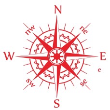 D-863 Compass Pattern Car Modified Decorative Sticker(Red)