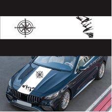 D-864 Compass Pattern Car Modified Decorative Sticker(White)