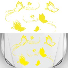 D-907 Butterflies Pattern Car Modified Decorative Sticker(Yellow)