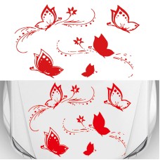 D-907 Butterflies Pattern Car Modified Decorative Sticker(Red)