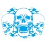 D-923 Three Skulls Pattern Car Modified Decorative Sticker(Blue)