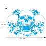 D-923 Three Skulls Pattern Car Modified Decorative Sticker(Blue)