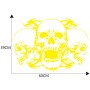 D-923 Three Skulls Pattern Car Modified Decorative Sticker(Yellow)