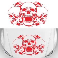 D-923 Three Skulls Pattern Car Modified Decorative Sticker(Red)