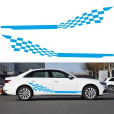 2 ПК/набор D-944 Полосатый клетчатый рисунок Car Modified Decorative Sticker (Blue)