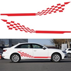 2 ПК/набор D-944 Полосатый клетчатый рисунок Car Modified Decorative Sticker (красный)