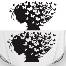 D-956 Butterfly Girl Pattern Car Modified Decorative Sticker(Black)