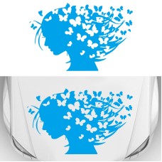 D-956 Butterfly Girl Pattern Car Modified Decorative Sticker(Blue)