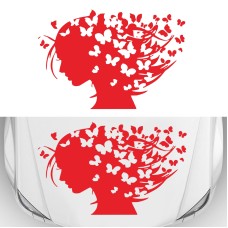 D-956 Butterfly Girl Pattern Car Modified Decorative Sticker(Red)