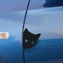 10 PCS CAT FACE PEERING Pet Cat Car Sticker Decals, Size: 12x15cm