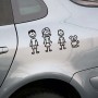 10 PCS Family Member Pattern Vinyl Decorative Auto Decal Cartoon Car Sticker (Black)