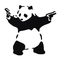 10 PCS Panda with Two Guns 3D Car Window Reflective Cute Animal Sticker