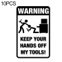 10 шт -штук QYPF предупреждающая наклейка Смешная шутка на стикеру винила, размер: 11,8 х 18,3 см (черный)