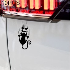 10 шт. Yoja Водонепроницаемая кошачья картина автомобильная наклейка Funny Animal Vinyl Lecal Car Sticker Sticker, размер: 7,5x15см (черный)