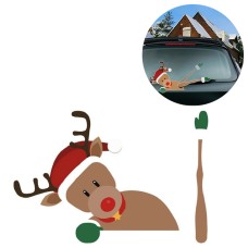 Santa Claus Wiper Sticker Removable Car Rear Windshield Wiper Sticker(Elk 10)