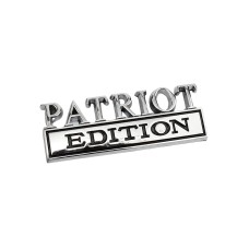 2 PCS Patriot Edition Metal Leaf Board Car Stickers Back Tail Box Label(Silver Black)