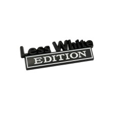 2 PCS Car Metal Leaf Board Label Less White Edition Modified Body Labeling(Black White)