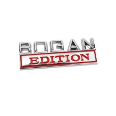 2 ПК, модифицированные боковые дверь металлические автомобильные наклейки Bogan Edition Label Leaf Board Label (Silver Red)