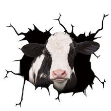 7 PCS Animal Wall Stickers Cattle Head Hoisting Car Window Static Stickers(Cow 05)