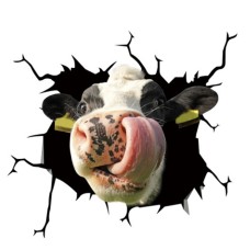 7 PCS Animal Wall Stickers Cattle Head Hoisting Car Window Static Stickers(Cow 06)