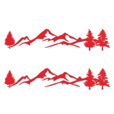 2 PCS D-791 Mountain Forest Car Sticker SUV Off-Road Vehicle Body Sticker Rear Windshield Car Sticker (Red)