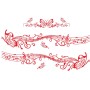 D-347 Butterfly Note Car Sticker Sheet Music Waist Line Body Sticker(Red)